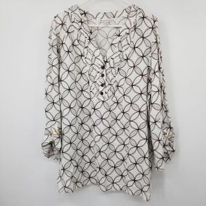 JM Collection Plus Sized Women's 100% Linen Blouse Shirt Size 22W